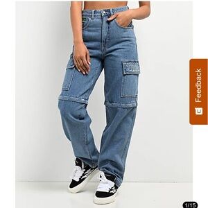 Empyre Tori Shindig Blue Zip Off Cargo Jeans Size 10